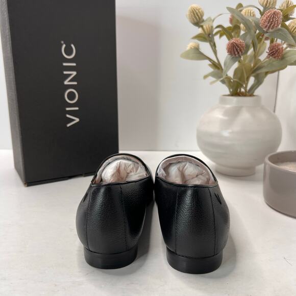 Vionic Willa II Slip-on Leather Slip On Flat Black Women's 6.5M NWB Comfort - Picture 4 of 10